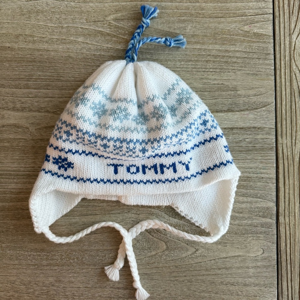 Infant winter hat Tommy Thomas personalized fair isle size 6-12